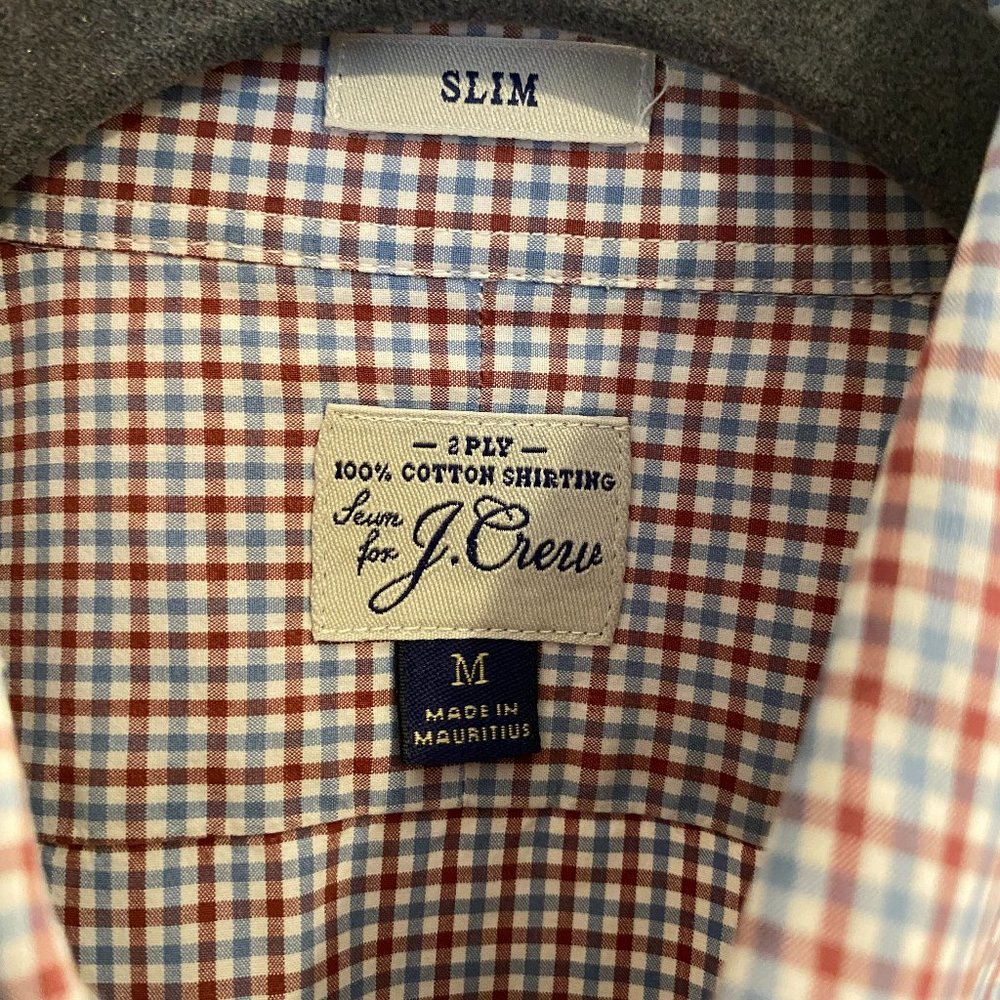 J. Crew Men's Long Sleeve, Button Down Shirt, Small Checked Slim Cut,  Size M. …